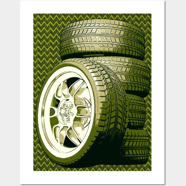 CAR TIRES Wall Art by Rezronauth
